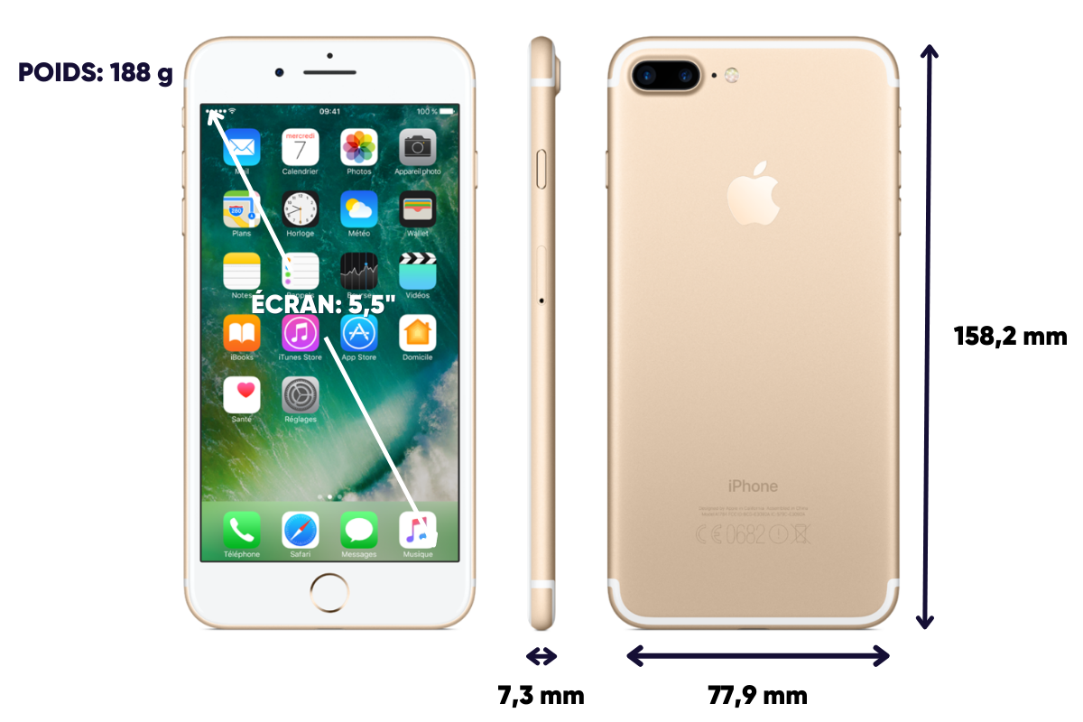 Apple iPhone 7 Plus Fiche technique, prix,avis - CERTIDEAL