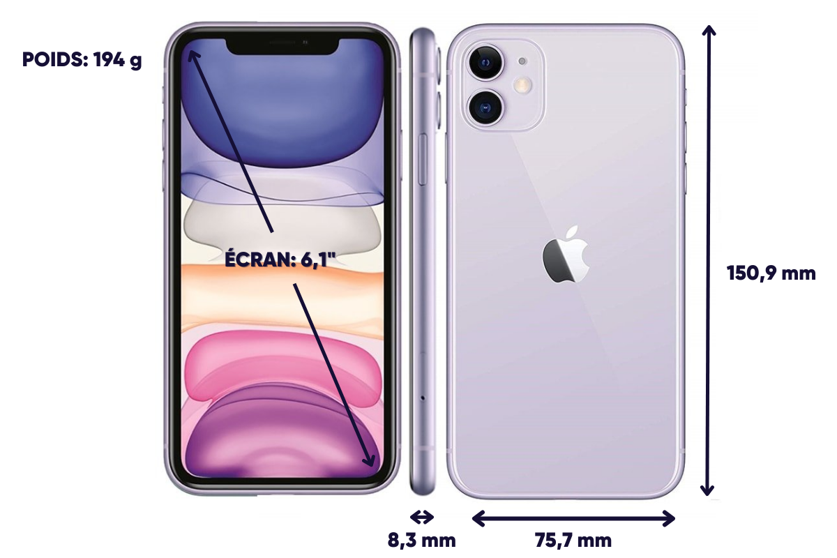 dimensions et poids iphone 11