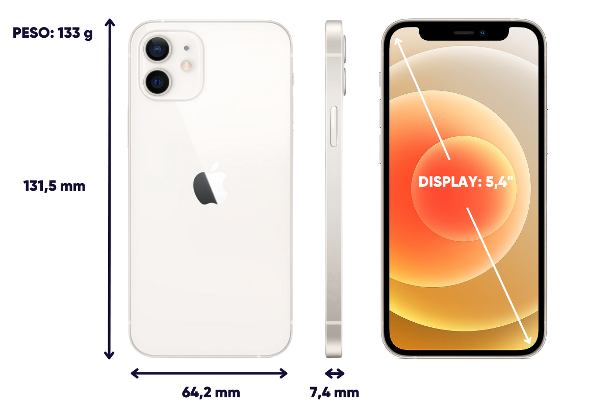 Dimensiones y peso iPhone 12 Mini