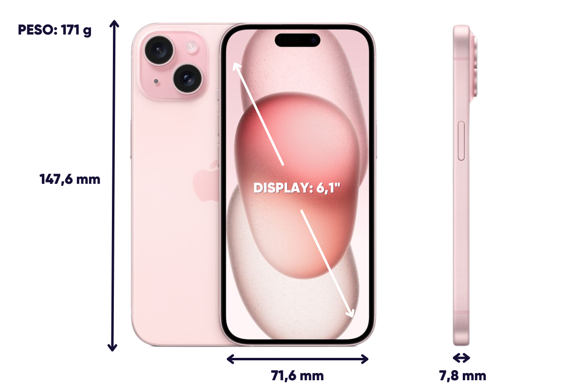 Dimensioni e peso iPhone 15