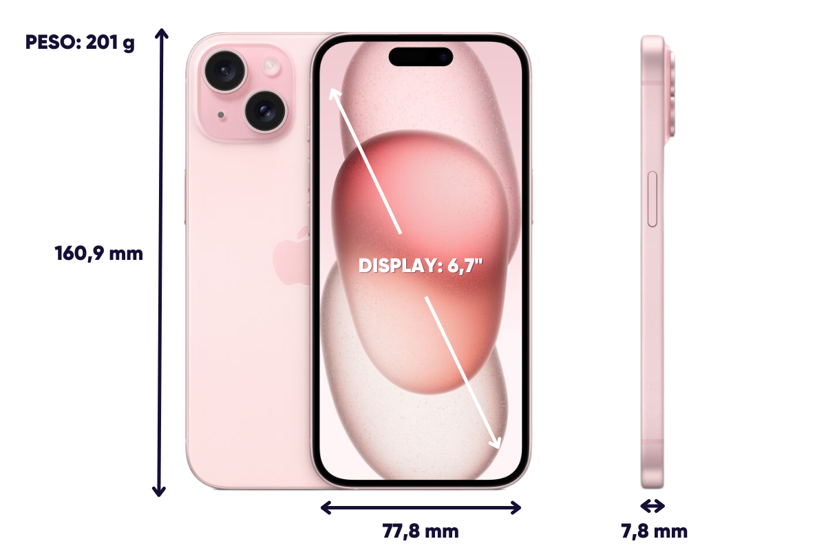 Dimensioni e peso iPhone 15 Plus
