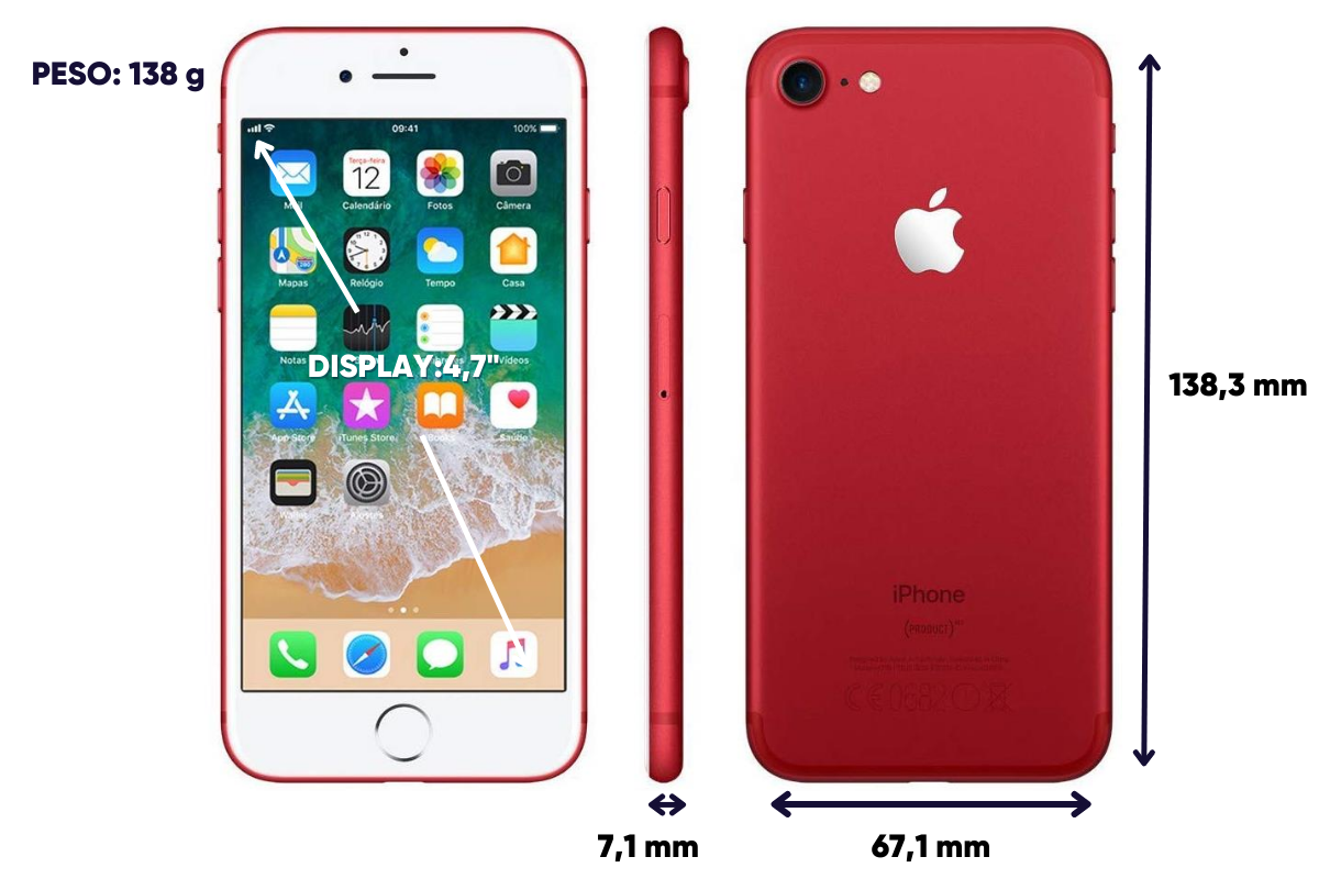 Dimensiones y peso iPhone 7
