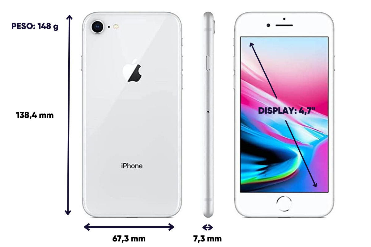 Dimensiones y peso iPhone 8
